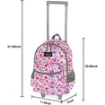 thumbnail image 5 of Tilami Unisex Double Handle Wheeled Rolling Backpack, Cat Pink, 5 of 6