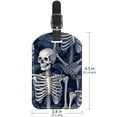 thumbnail image 6 of Square 2Pack PU Leather Skeleton Cruise Luggage Tag with Privacy Cover and Name ID Tag for Travel Handbags Backpacks Luggage Tags, 6 of 6