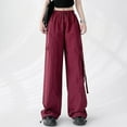 thumbnail image 2 of Fashion Sweatpants for Womens Elastic Waist Plus Size Mid-waist Pocket Overalls Casual Pants In Spring And Summer Save to 65% off!, 2 of 5