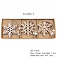 thumbnail image 1 of Colgantes de madera de copos de nieve de Navidad para niños, adornos colgantes de árbol de Navidad, decoraciones de árbol de Noel, suministros de regalos de bricolaje, 12 unids/lote por caja, 1 of 4