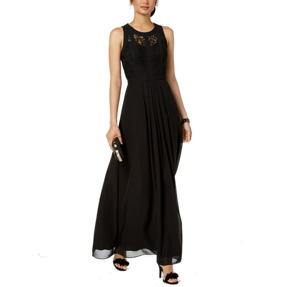 Womens Petite Caged Lace Illusion Gown 4P