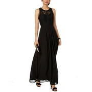 BETSY & ADAM Womens Petite Caged Lace Illusion Gown 4P