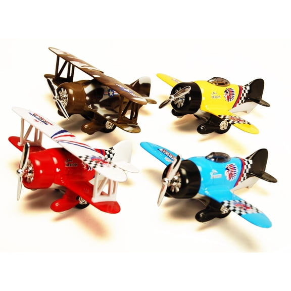 Box of 6 Classic Wing Airplane, Assortment - Showcasts 998D - 6" Scale Diecast Model Planes