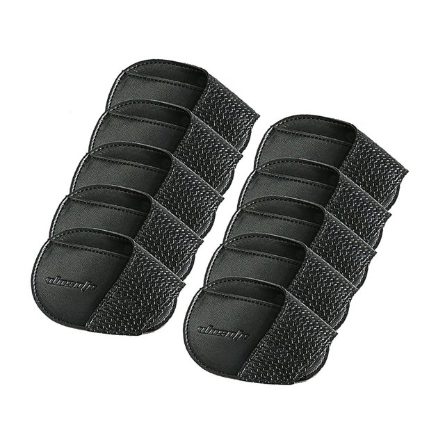 pitrice Golf Head Covers PU Portable Protector for Athlete Travel Golf Training Black Small