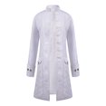 thumbnail image 1 of Men's Solid Color Long Sleeved Coat Fashionable Steampunk Stand Up Collar Uniform, 1 of 8