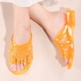 thumbnail image 5 of Womens Jelly Shoes, White Jellies Sandals Clear Flats Slip On Summer Beach Slippers Transparent Closed Toe Soft Slide, 5 of 5