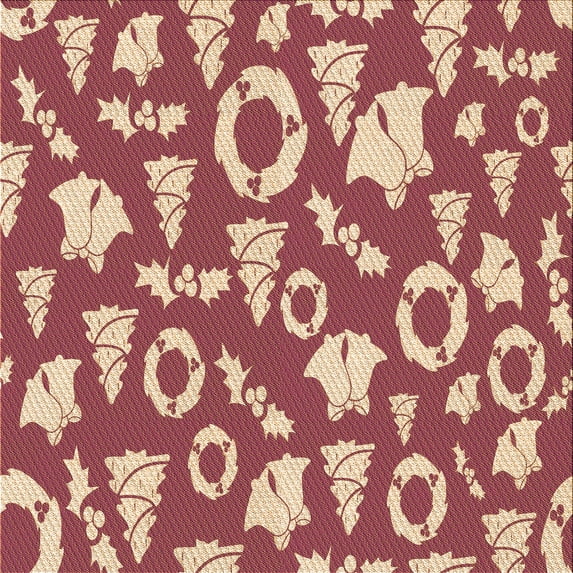Ahgly Company Indoor Square Patterned Crimson Red Area Rugs, 7' Square