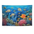 thumbnail image 5 of Chilfamy  Underwater Tapestry Wall Hanging Tropical Fish Jellyfish and Coral Reef Under Blue Sea Wall Hanging Blanket Ocean Tapestries for Bedroom Living Room Dorm Decor,60x40 Inch, 5 of 7