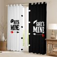 thumbnail image 2 of jejeloiu Mr And Mrs Curtains Pack of 2 (42x84 Each),Couple Gifts Curtains Blackout,White Black Bedroom Curtains For Men Women,Super Cozy Room Decor, 2 of 6