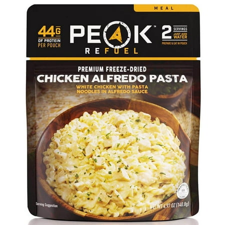 Peak Refuel | Freeze Dried Backpacking and Camping Food | Amazing Taste | High Protein | Quick Prep | Lightweight Chicken Alfredo Pasta 2 Serving