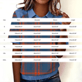 thumbnail image 4 of WTXUE Plaid Denim Collared Shirt Short Sleeve Shirts Dressy Casual Blouses Loose Blouses Tunic Shirts Jean Shirts Lightweight Shirts Work Shirts Dressy Casual Blouses Retro Polo Shirt Orange Xxl, 4 of 9