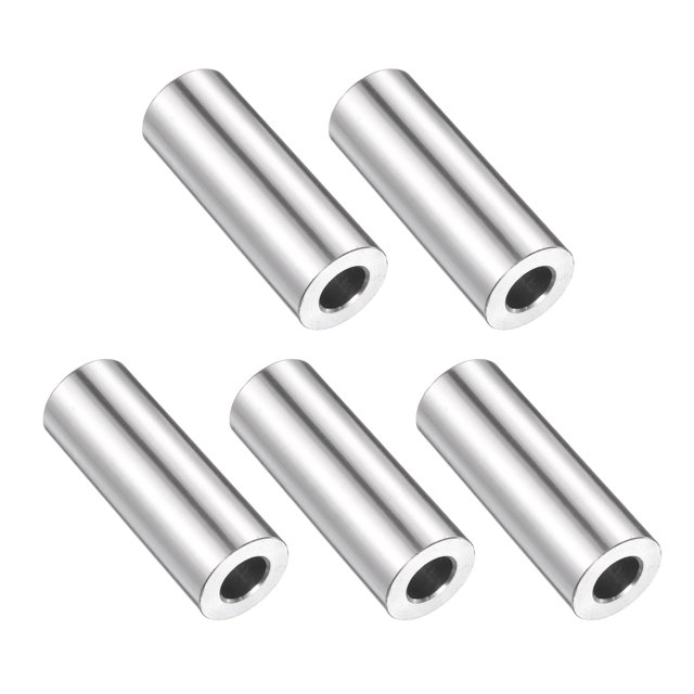 Paquete de 5 espaciadores de acero inoxidable con orificio de 3/8" x diámetro exterior de 3/4" x longitud de 2".