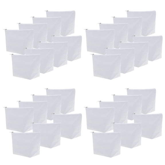 Aspire 30-Pack Canvas Cosmetic Bag, White Cotton Blank DIY Craft Bag, 9.5 x 5.5 x 3 Inch