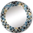 thumbnail image 2 of DESIGN ART Designart "Blue and Yellow Abstracted Realms I" Abstract Modern Wall Mirror 24in.x24in., 2 of 4