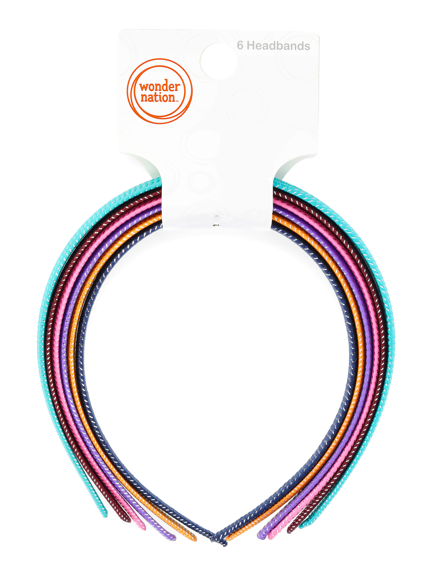 Wonder Nation Girls' Woven Sparkle Headband, 6-Pack, Multi