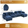 thumbnail image 3 of Wiilayok U Shaped Sectional Sofa,151" Oversized Modular Cloud Couch Sofa with 2 Ottoman and Extra Deep Seat for Living Room，4 Seater Modern Chenille with Central Console USB Port,Dark Blue, 3 of 9