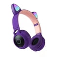 thumbnail image 1 of Auriculares con Oreja de Gato Bluetooth 5,0 para niños, auriculares inalámbricos estéreo plegables con micrófono, luz LED y soporte de Control de volumen, 1 of 5