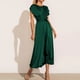 thumbnail image 3 of Faldas largas Vestido de cóctel para mujer Vestido a media pierna con cordones en la cintura Elegante para mujer (Verde oscuro X Ygjytge Verde oscuro T XL para Mujer, 3 of 6