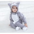 thumbnail image 3 of Disfraz de dinosaurio para niños pequeños Disfraz de animal mono con capucha para niños Halloween - Gato gris 3-6 meses Kuyhfg Sin marca, 3 of 5