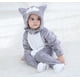 thumbnail image 3 of Disfraz de dinosaurio para niños pequeños Disfraz de animal mono con capucha para niños Halloween - Gato gris 0-3 meses Kuyhfg Sin marca, 3 of 5