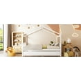 thumbnail image 6 of LOOM Full Size Wooden House Bed with Twin Size Trundle,White, 6 of 9