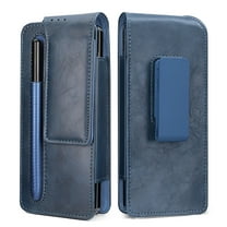 TECH CIRCLE for Samsung Galaxy Z Fold 5 2023 Business Case, PU Leather Handbag with Belt Clamp S Pen Holder Shockproof Full Body Protective nti-drop Shell for Samsung Galaxy Z Fold 5 7.6", Blue