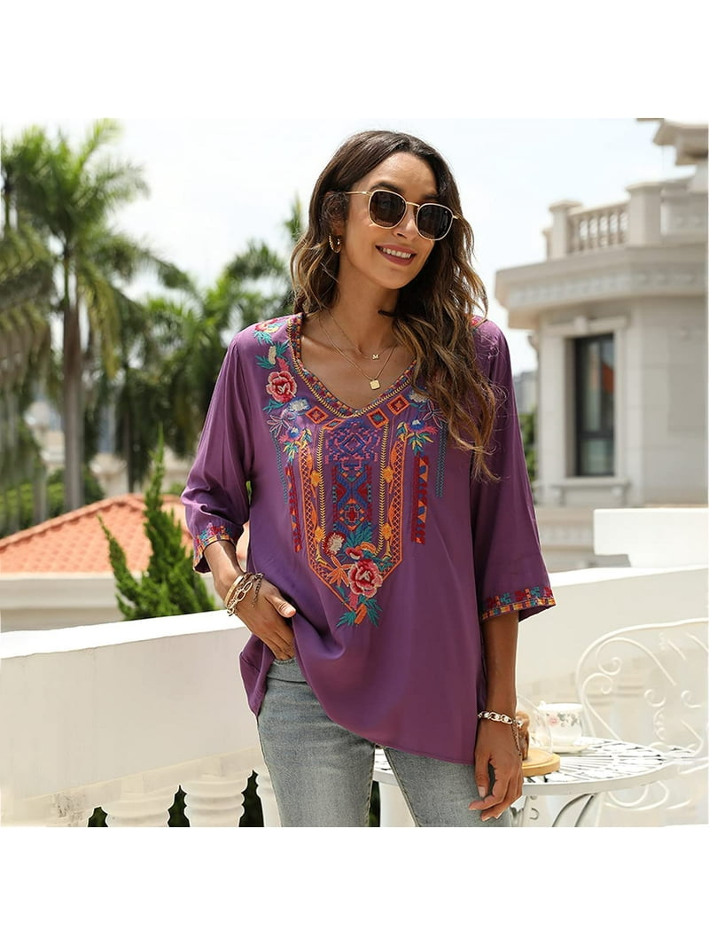 トップス mame Botanical Embroidery Chiffon blouse Women's Top - Floral Chiffon Floral Top | LOVESTITCH