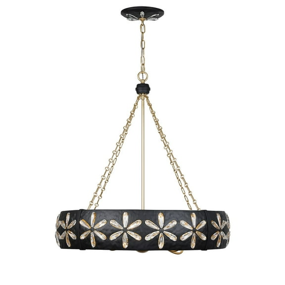 Venice 6-Light Chandelier in Metropolis Black and Gold by Breegan Jane