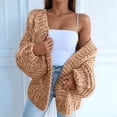 thumbnail image 4 of Womens Chunky Cardigan Cable Knit Oversized Open Front Cardigan Sweaters Khaki S, 4 of 6
