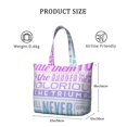 thumbnail image 4 of 22 Inch Oversized Travel Bag Lightweight Canvas Weekender Duffel with Multi Pockets, Slogan Print, 4 of 5