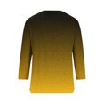 thumbnail image 5 of TKLPEHG Dressy Tops for Women Fashion Summer Button V Neck Tunic Shirts 3/4 Sleeve T Shirts Lightweight Gradient Color Graphic Tee Casual Going Out Tops Loose Blouse(Yellow,M), 5 of 5