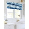 thumbnail image 3 of Valances for Windows Blue Watercolor Rod Pocket Cafe Window Treatments Valance Curtains for Kitchen Bathroom Laundry Basement Windows 54"x18", 3 of 9
