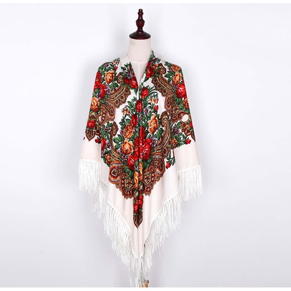 Beige Scarfs Scarf Women Fashion Bohemian Scarf Ethnic Style Tie Tassel Scarf Prevents In Cape Large Scarf
