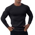 thumbnail image 2 of Men's Big and Tall T-Shirts Casual Crew Neck Long Sleeve Tee Shirt Basic Soft Fitted Solid Tops, 2 of 4