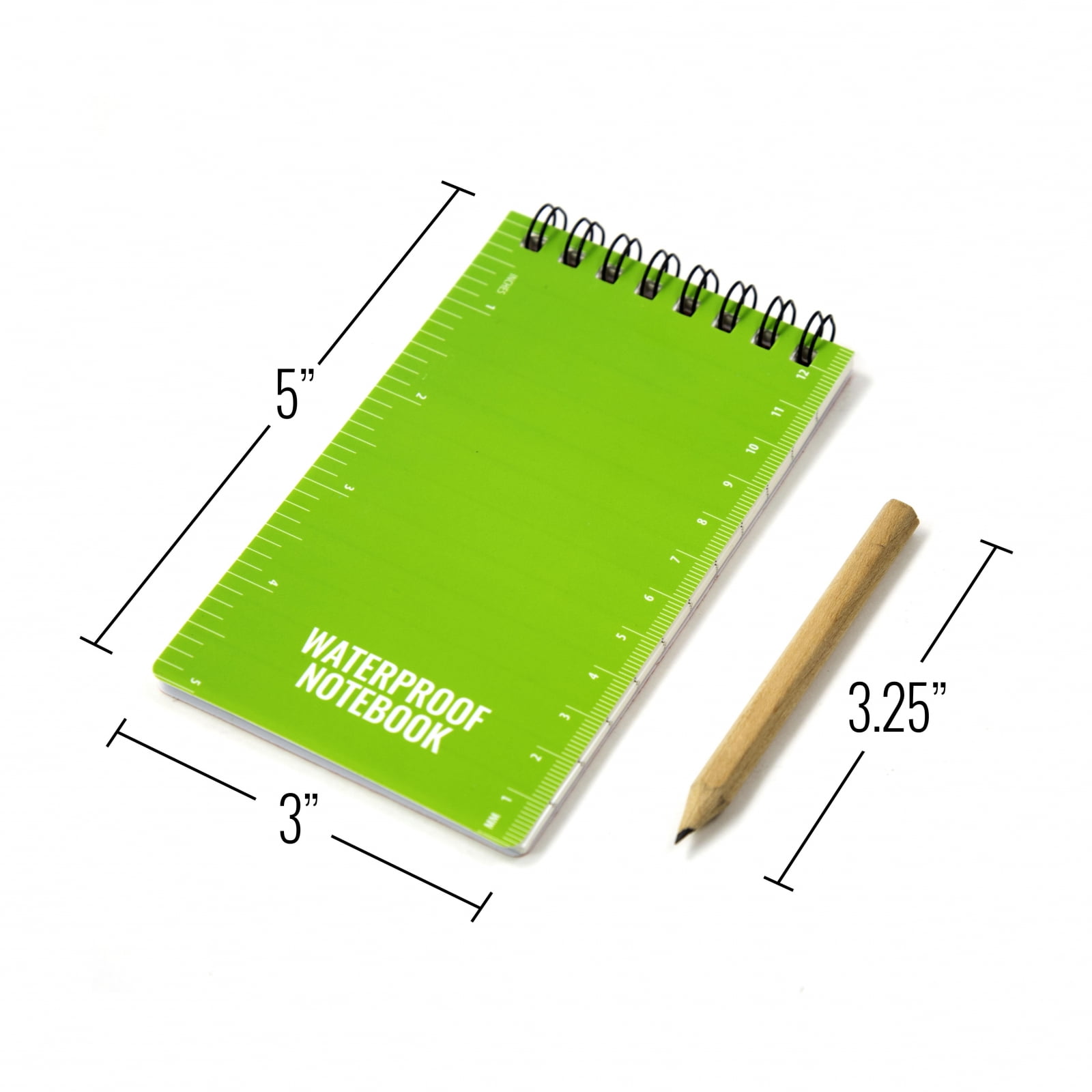 StormPad Waterproof Notebook - 90 Page Weatherproof Spiral Notepad 7x5 Inch
