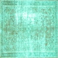 thumbnail image 1 of Ahgly Company Machine Washable Indoor Square Persian Turquoise Blue Traditional Area Rugs, 6' Square, 1 of 4