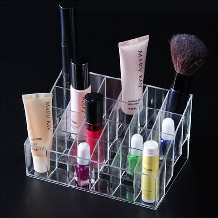 Transparent Cosmetic Makeup Organizer for Lipstick, Brushes, Bottles, and More. Clear Case Display Rack Holder