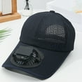 thumbnail image 2 of Glisme Sun Hat With Fans For Men Women Adult Solar Fan Hat For Outdoor Baseball Cap Built In Usb Solar Fan Power Supply Summer Bucket Hat For Men And Women Navy, 2 of 3