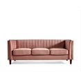 thumbnail image 3 of Uspridefurniture Plainfield Square Design Velvet Sofa, Pink, 3 of 5