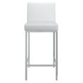 thumbnail image 6 of Contemporary Faux Leather and Metal 26" Counter Stool Set of 2 White and Chrome, 6 of 6