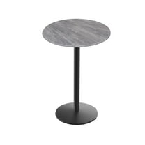 Indoor/Outdoor 36" Tall OD214 Black Table Base with 22" Diameter foot and 32" Diameter Indoor/Outdoor Greystone Top by the Holland Bar Stool Co.