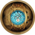 thumbnail image 1 of Angie Wood Creations Zebrawood Men’s Automatic Watch With Aqua Dial, 1 of 7