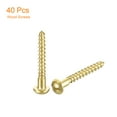 thumbnail image 3 of Uxcell Wood Screws M2 x 16mm Slotted Round Head Brass Self-Tapping Screw WoodWorking Screw 40 Pack, 3 of 6