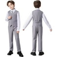 thumbnail image 6 of Lycody 6pcs Boys Suit Set Slim Fit Kids Formal Suits  for Teen and Kids Toddler Tuxedo Wedding Ring Bearer Outfit Prom Party Classic Suits, 6 of 7