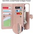 thumbnail image 2 of Compatible with Samsung Galaxy S22 5G Wallet Case,Detachable 2 in 1 Magnetic Zipper Leather Cover Case [6 Card Slots] [Wrist Strap] [Stand Feature] for Samsung Galaxy S22 5G,6.1 inch Rosegold, 2 of 12