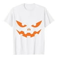 thumbnail image 4 of Men's T Shirts Halloween Classic Funny Pumpkin Face Printed Short Sleeve Crew Neck Tees Party Casual Fall Season Loose Fit Comfortable Mens Shirts White XXXL, 4 of 4