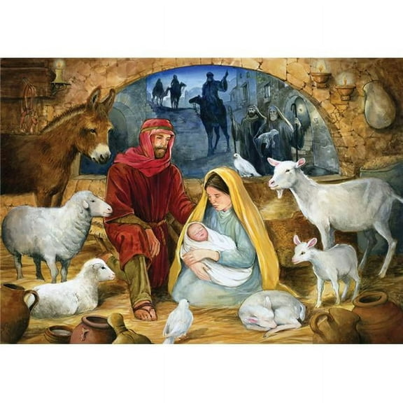 Vermont Christmas Company Box of Emmanuel Christmas Cards - 15 Cards & 16 Foil Lined Envelopes - Packed in Attractive Red Box - Cards measure 4 1/2" x 6 1/4" Folded