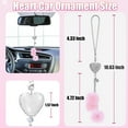 thumbnail image 2 of Bling Car Hanging Accessories,Happon Car Rear View Mirror Accessories Car Mirror Hanging Ornament, Bling Car Accessories for Women Girls (Pink), 2 of 8