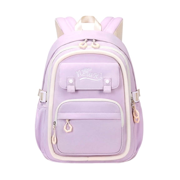 gcong Stylish School Backpack Lightweight Large Capacity Bookbag With Multiple Compartments For Everyday Use Light Purple
