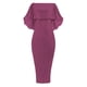 thumbnail image 4 of Gibobby Vestidos largos de fiesta Mujeres sexy un hombro vestidos delgado elegante damas vestido de fiesta(Morado,CH), 4 of 5